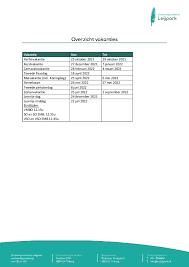 vakantieplanning 2022