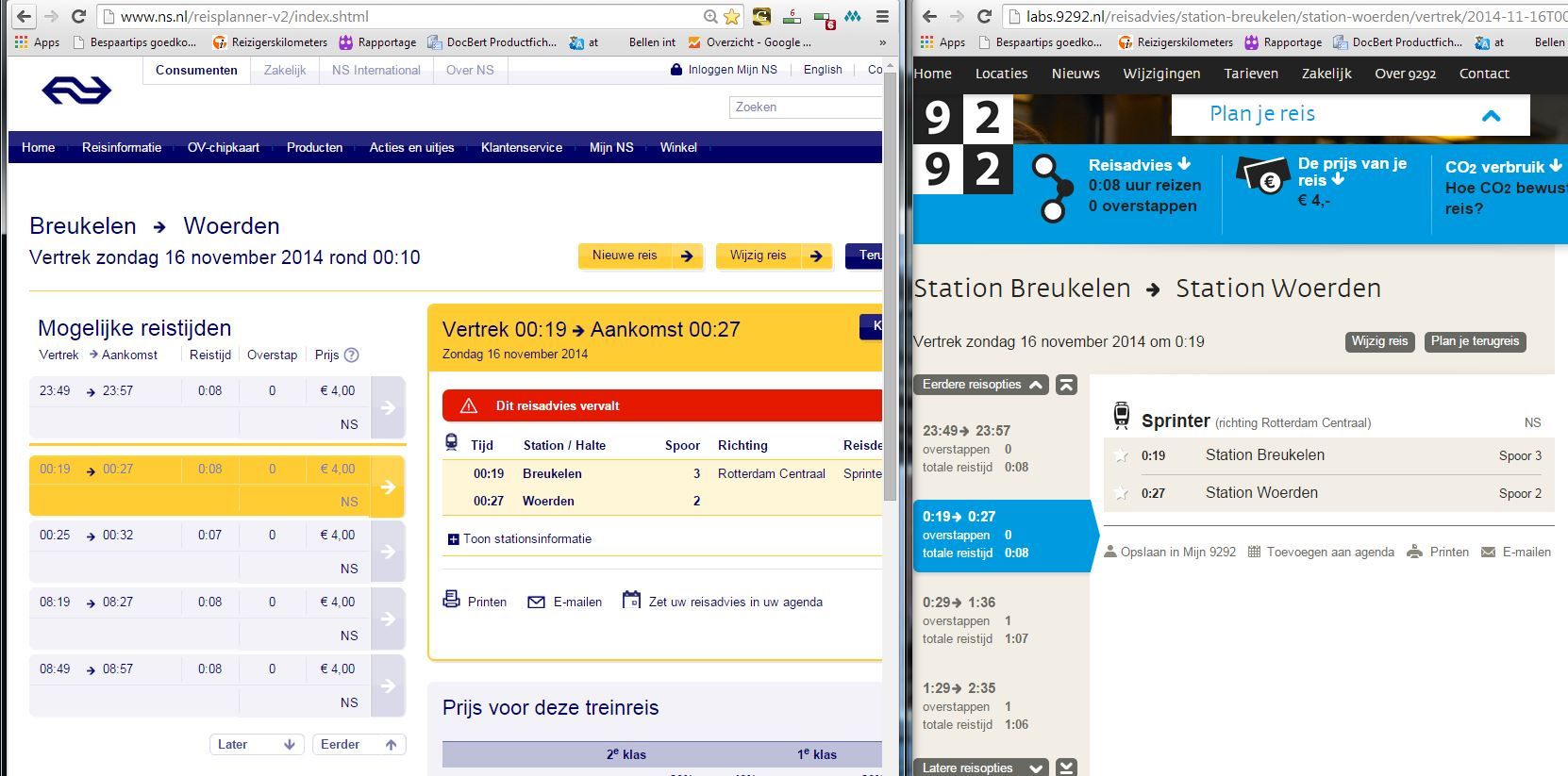 https 9292 nl reisadvies