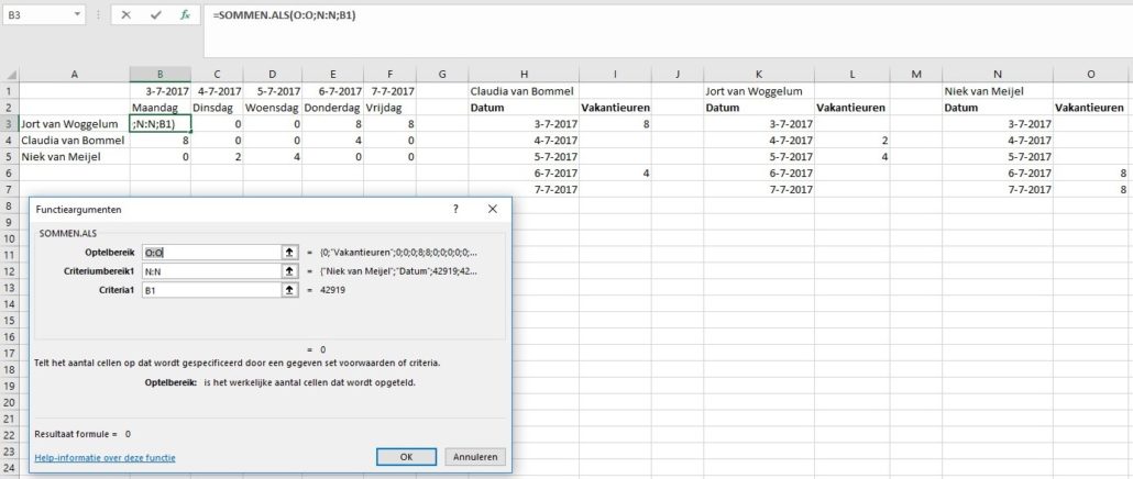 vakantierooster 2022 excel