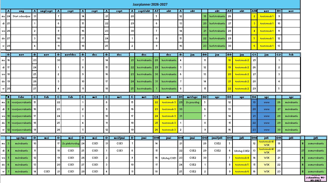 excel vakantieplanning