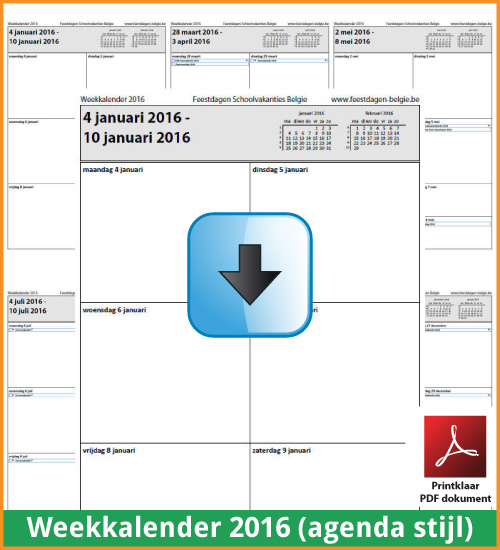 periode kalender 2016